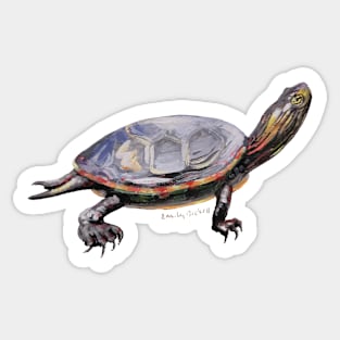 Painted Turtle painting Sticker